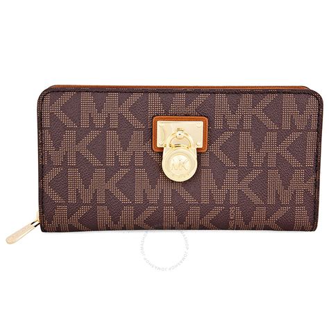 michael kors hamilton signature continental wallet brown|Michael Kors Wallet saffiano leather.